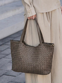 Orlena Woven Washed Calf Leather Shoulder Bag - Leather Italiano