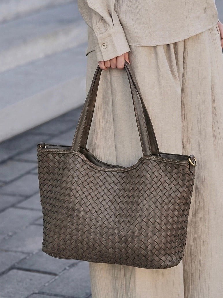 Orlena Woven Washed Calf Leather Shoulder Bag - Leather Italiano