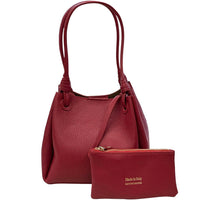Ornella Pebbled Leather Shoulder Tote Bag - Leather Italiano