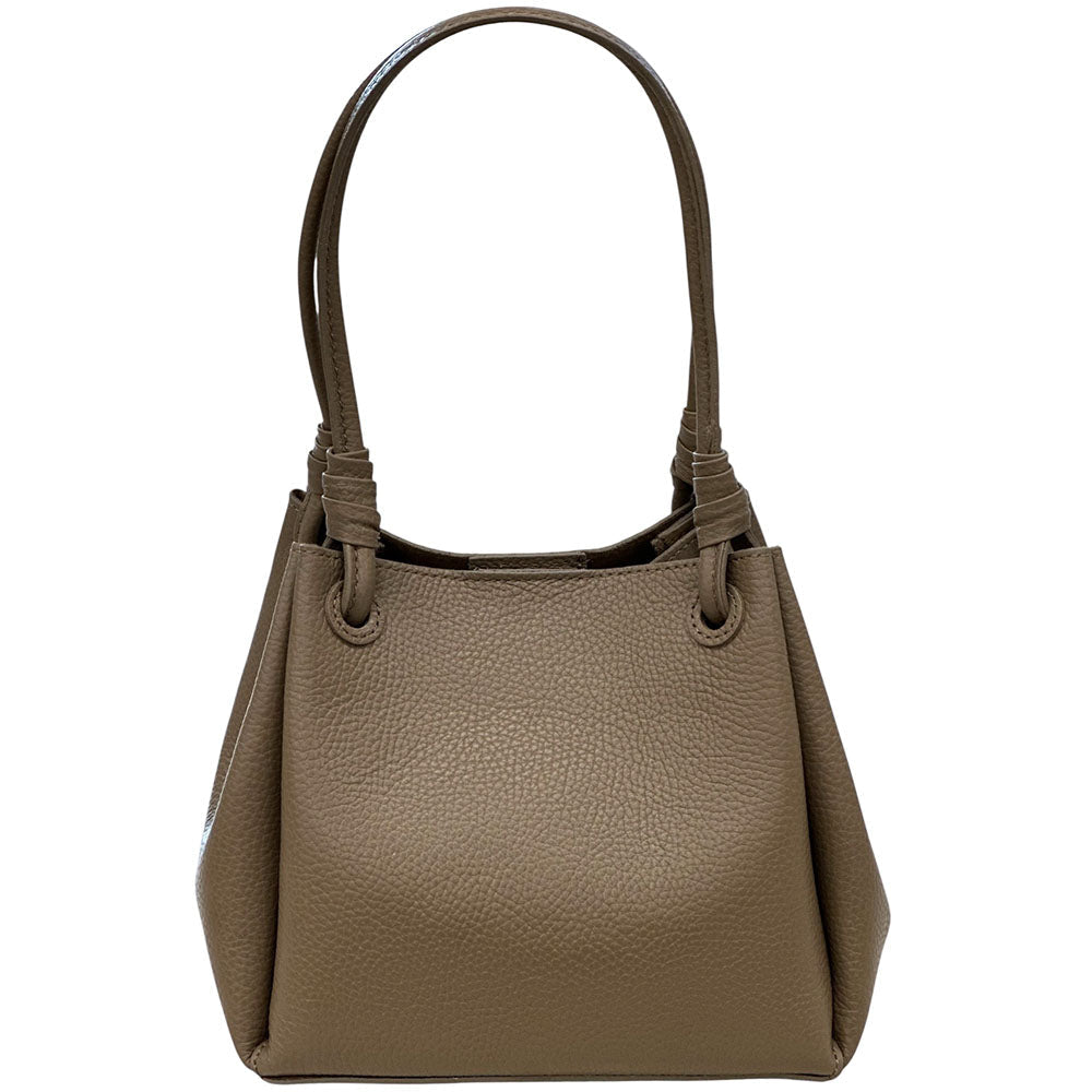 Ornella Pebbled Leather Shoulder Tote Bag - Leather Italiano