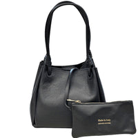 Ornella Pebbled Leather Shoulder Tote Bag - Leather Italiano
