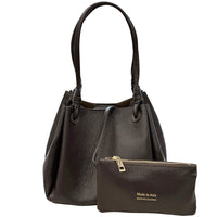 Ornella Pebbled Leather Shoulder Tote Bag - Leather Italiano