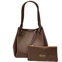Ornella Pebbled Leather Shoulder Tote Bag - Leather Italiano