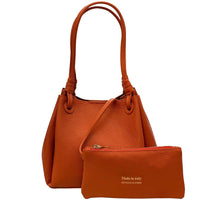 Ornella Pebbled Leather Shoulder Tote Bag - Leather Italiano