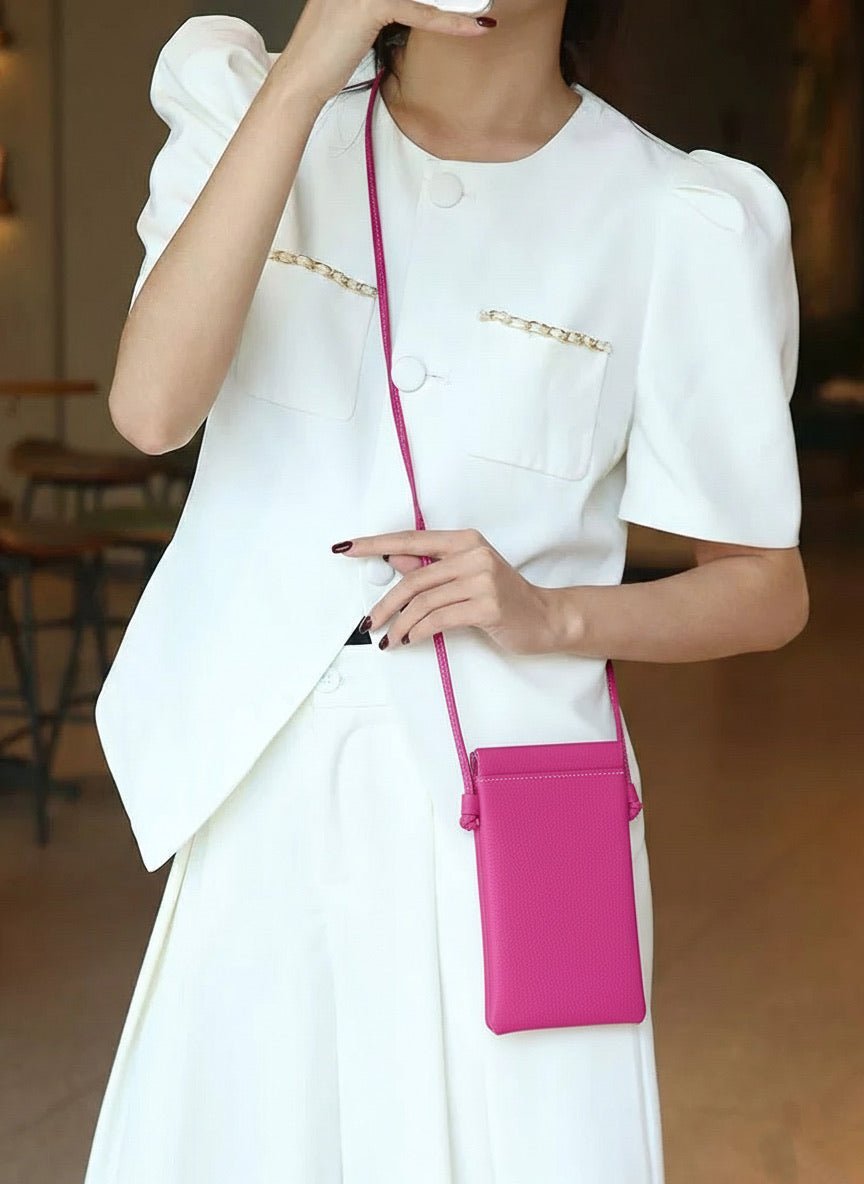 Perla Cow Leather Phone Crossbody Bag - Leather Italiano