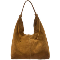 Petra Large Italian Suede Shoulder Bag - Leather Italiano