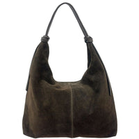 Petra Large Italian Suede Shoulder Bag - Leather Italiano
