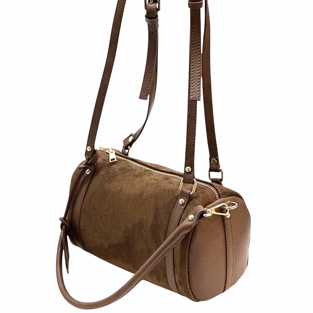 Petra Suede Leather Handbag – Handmade in Florence (Convertible Shoulder & Crossbody) - Leather Italiano