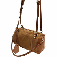 Petra Suede Leather Handbag – Handmade in Florence (Convertible Shoulder & Crossbody) - Leather Italiano