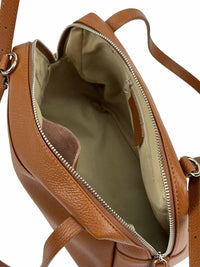 Pia Leather Shoulder Bag – Handmade in Florence from Pebbled Italian Leather - Leather Italiano