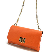 Rebecca Italian Leather Wallet Bag with Chain Strap - Leather Italiano