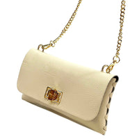 Rebecca Italian Leather Wallet Bag with Chain Strap - Leather Italiano