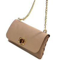 Rebecca Italian Leather Wallet Bag with Chain Strap - Leather Italiano