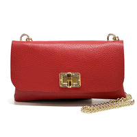 Rebecca Italian Leather Wallet Bag with Chain Strap - Leather Italiano