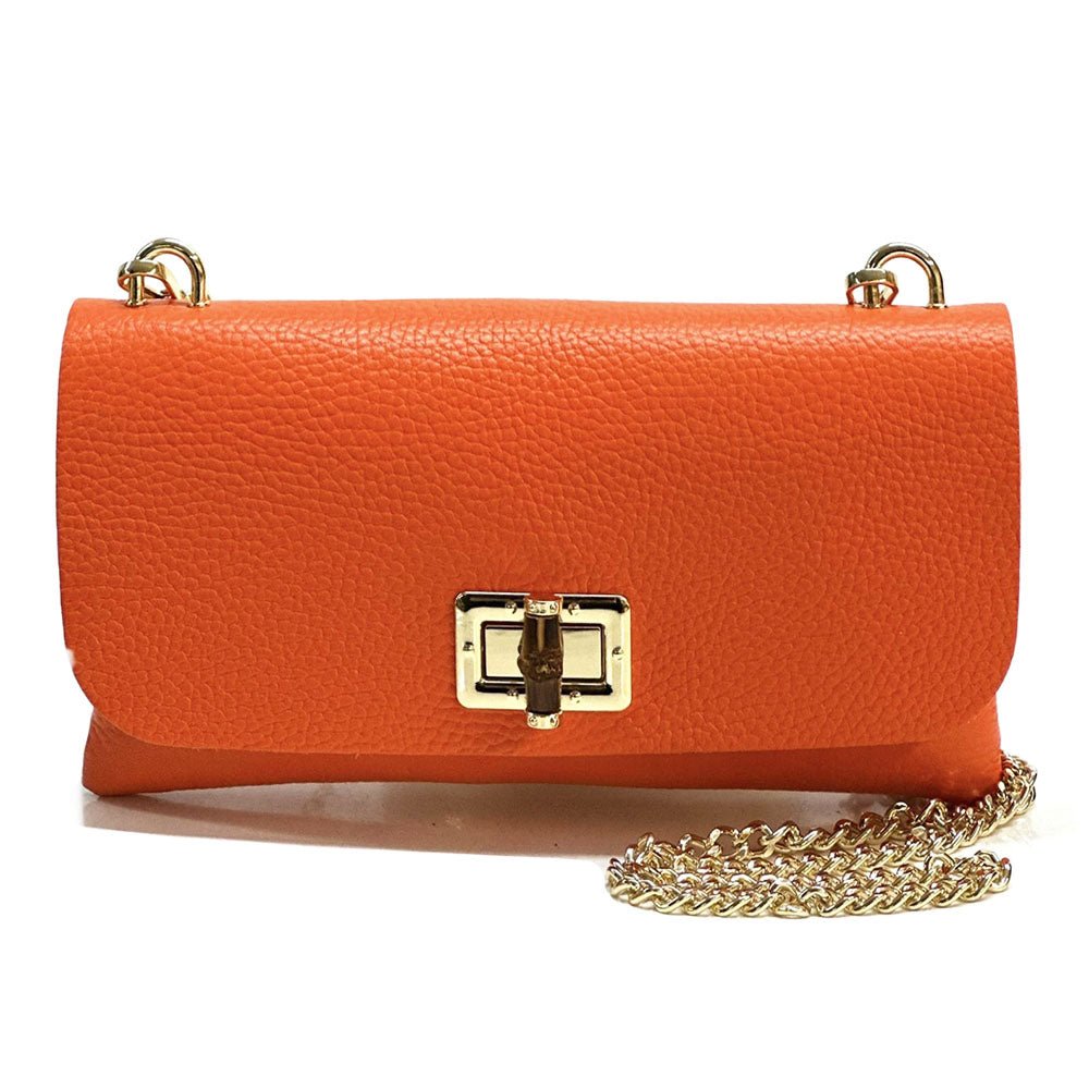 Rebecca Italian Leather Wallet Bag with Chain Strap - Leather Italiano