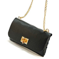 Rebecca Italian Leather Wallet Bag with Chain Strap - Leather Italiano