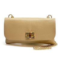 Rebecca Italian Leather Wallet Bag with Chain Strap - Leather Italiano