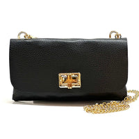Rebecca Italian Leather Wallet Bag with Chain Strap - Leather Italiano