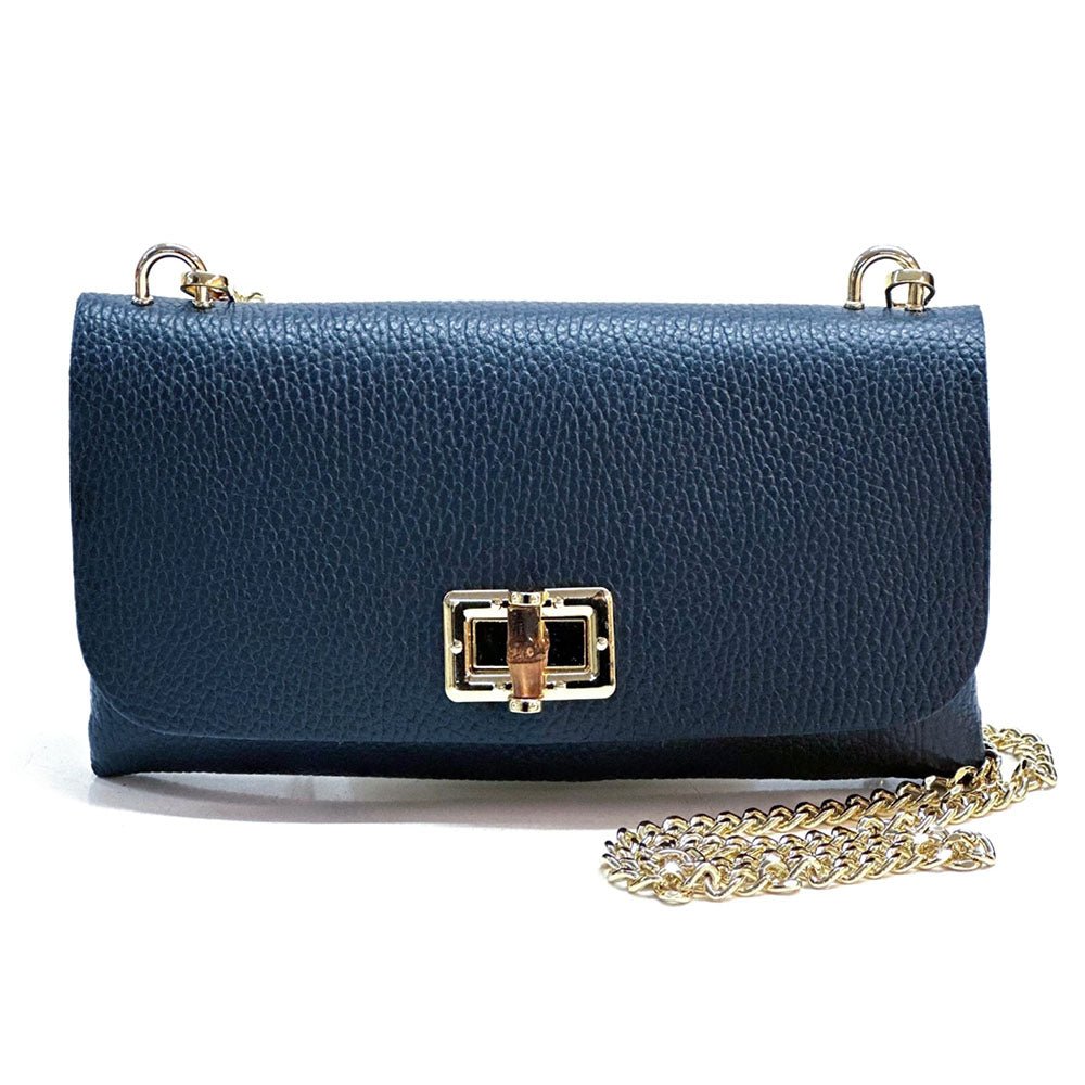 Rebecca Italian Leather Wallet Bag with Chain Strap - Leather Italiano