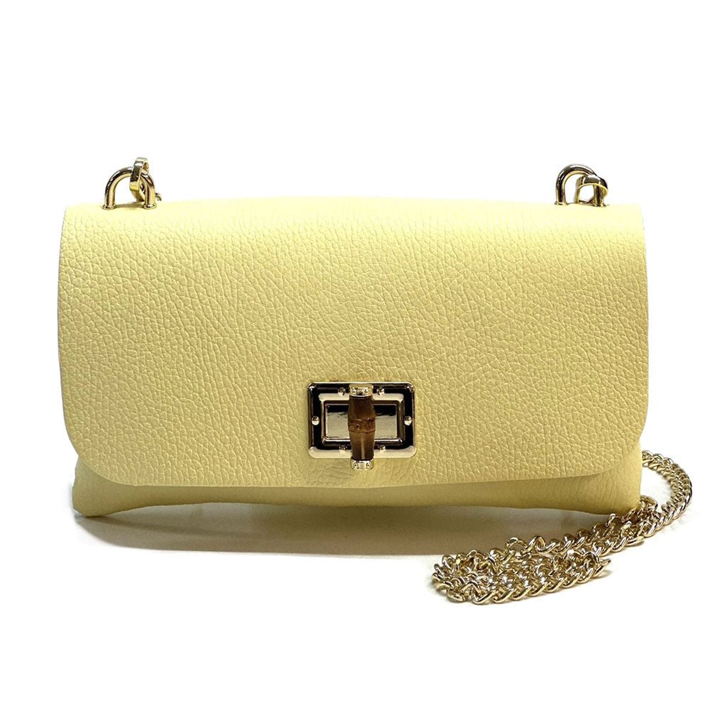 Rebecca Italian Leather Wallet Bag with Chain Strap - Leather Italiano