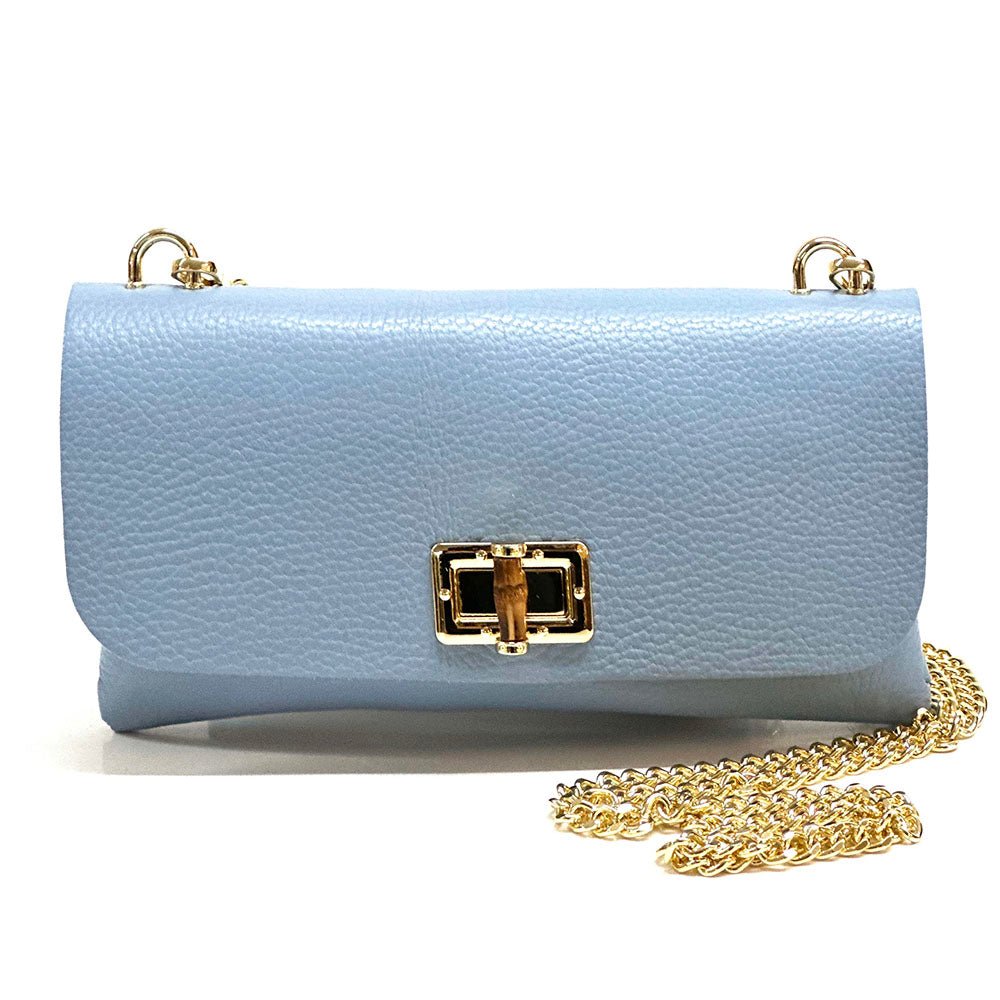 Rebecca Italian Leather Wallet Bag with Chain Strap - Leather Italiano