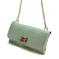 Rebecca Italian Leather Wallet Bag with Chain Strap - Leather Italiano