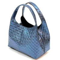 Regina Italian Handmade Quilted Leather Hobo Bag - Leather Italiano