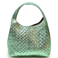 Regina Italian Handmade Quilted Leather Hobo Bag - Leather Italiano