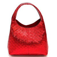 Regina Italian Handmade Quilted Leather Hobo Bag - Leather Italiano