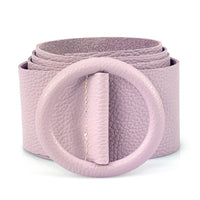 Rings of Elegance Genuine Leather Belt with Decorative Ring - Leather Italiano