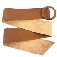 Rings of Elegance Genuine Leather Belt with Decorative Ring - Leather Italiano