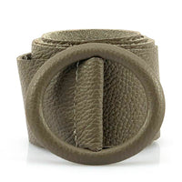 Rings of Elegance Genuine Leather Belt with Decorative Ring - Leather Italiano
