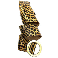 Rings of Elegance Genuine Leather Belt with Decorative Ring - Leather Italiano