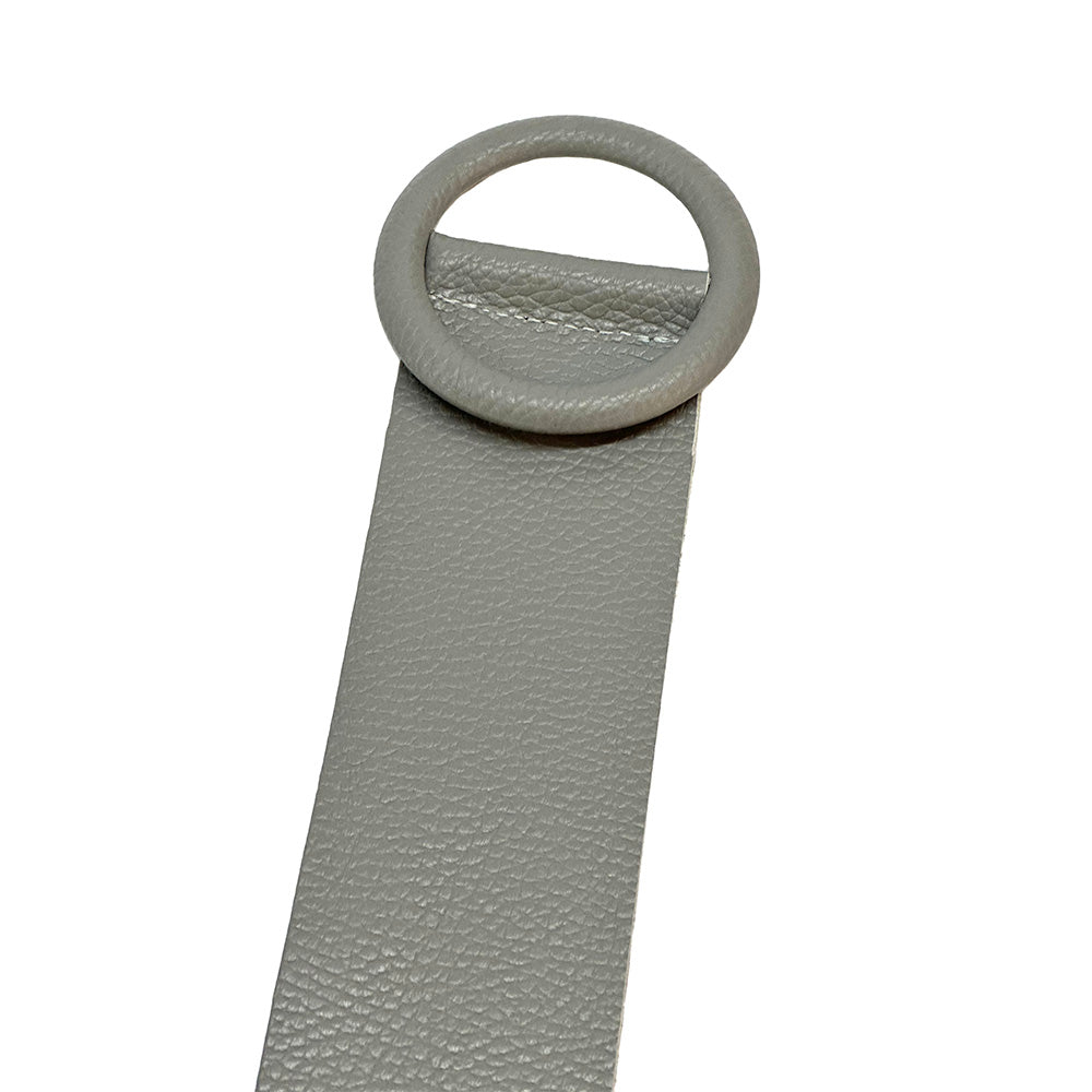 Rings of Elegance Genuine Leather Belt with Decorative Ring - Leather Italiano