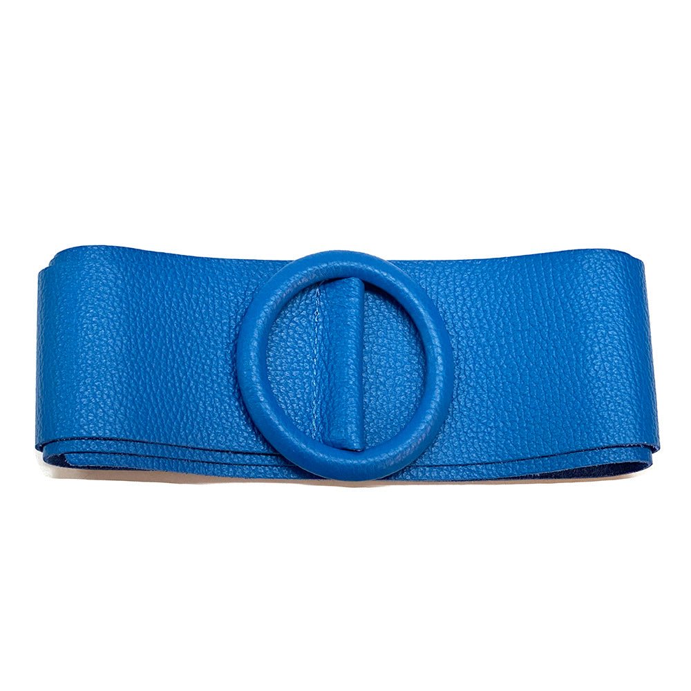 Rings of Elegance Genuine Leather Belt with Decorative Ring - Leather Italiano