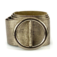Rings of Elegance Genuine Leather Belt with Decorative Ring - Leather Italiano