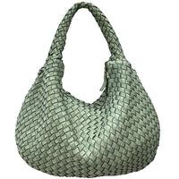 Romilda Woven Washed Cow Leather Hobo Bag - Leather Italiano