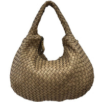 Romilda Woven Washed Cow Leather Hobo Bag - Leather Italiano
