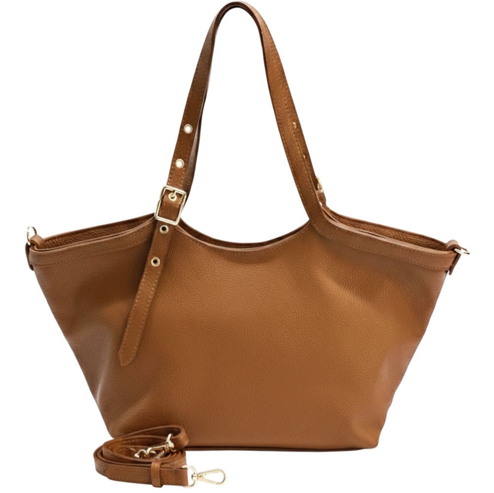 Samantha Italian Cow Leather Shoulder Bag - Leather Italiano