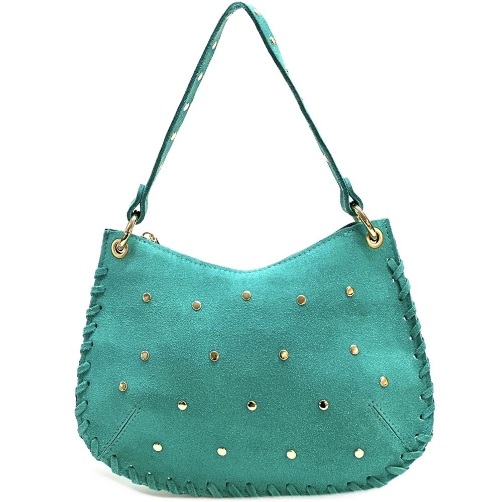 Savannah Suede Leather Shoulder Bag - Leather Italiano