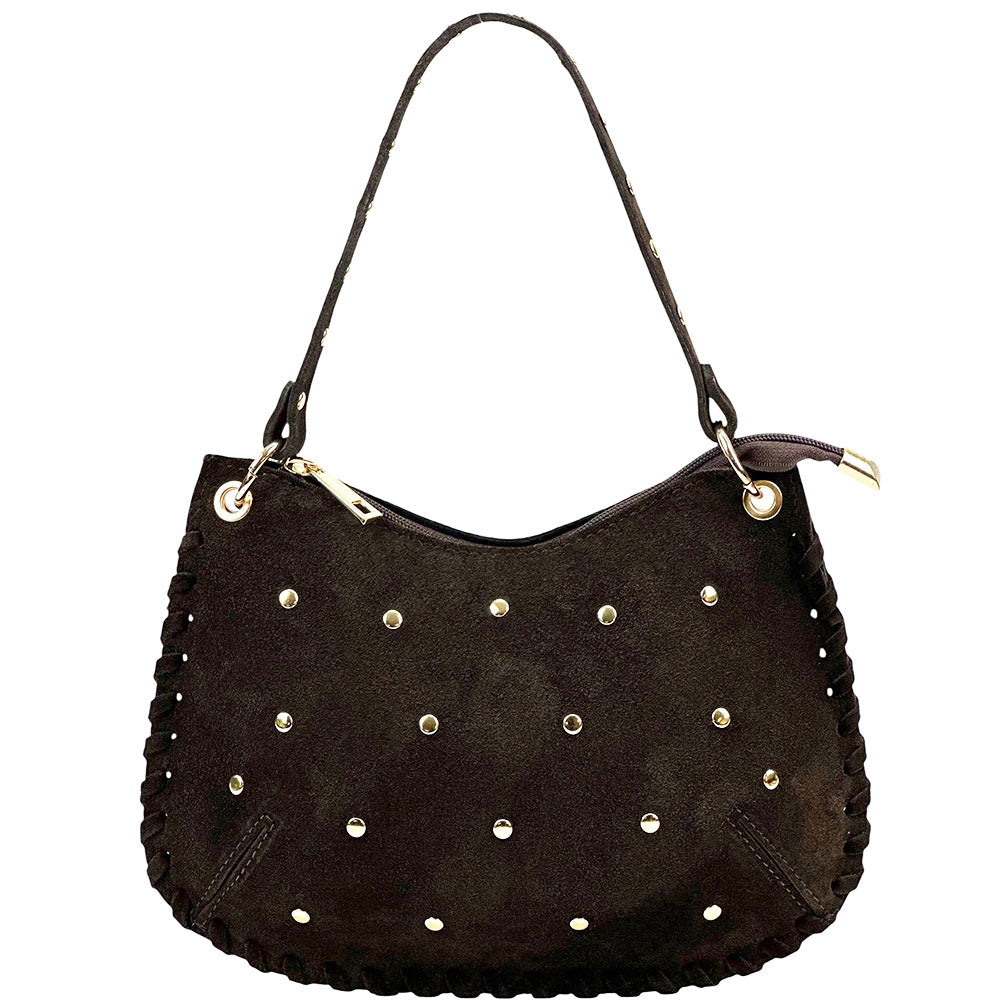 Savannah Suede Leather Shoulder Bag - Leather Italiano