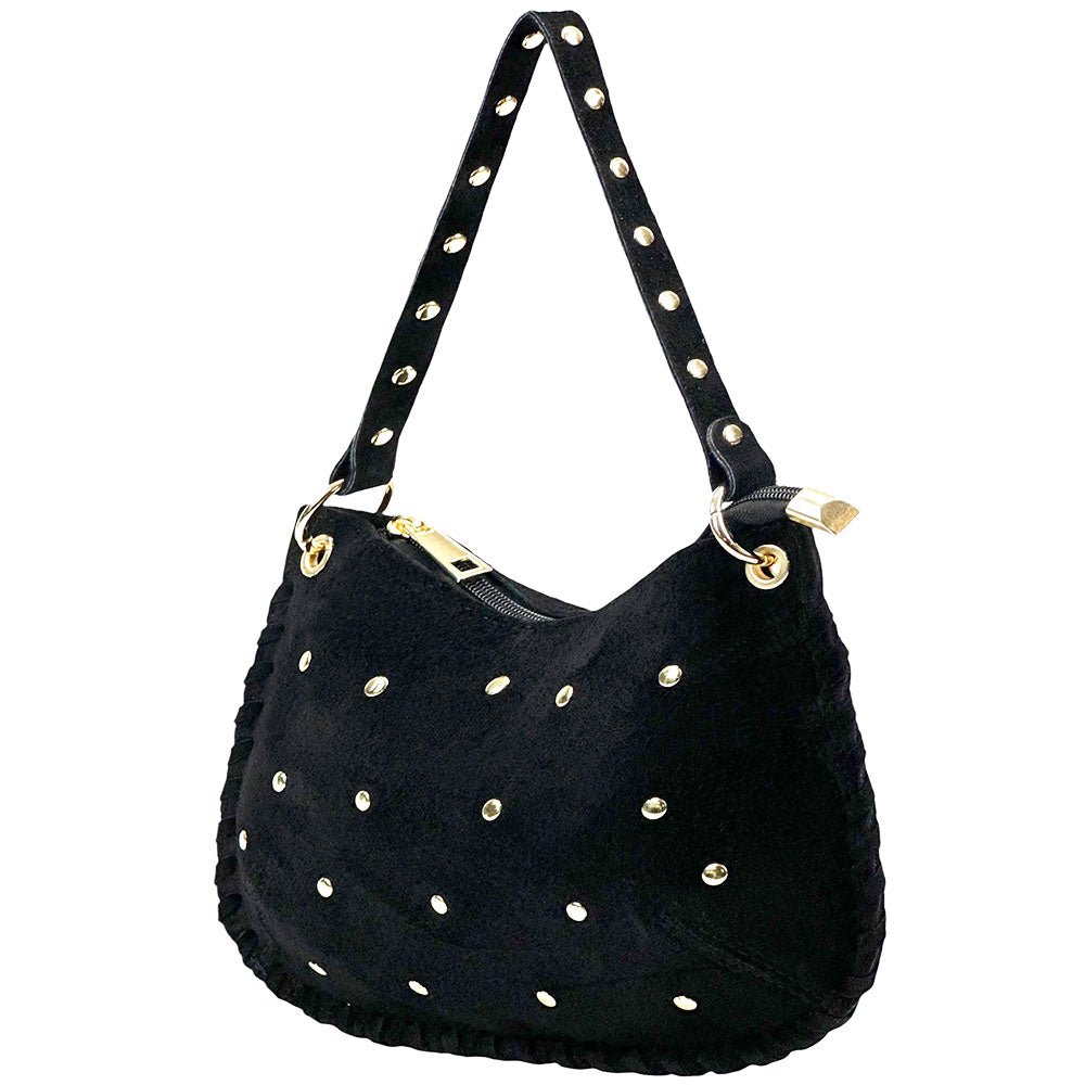 Savannah Suede Leather Shoulder Bag - Leather Italiano