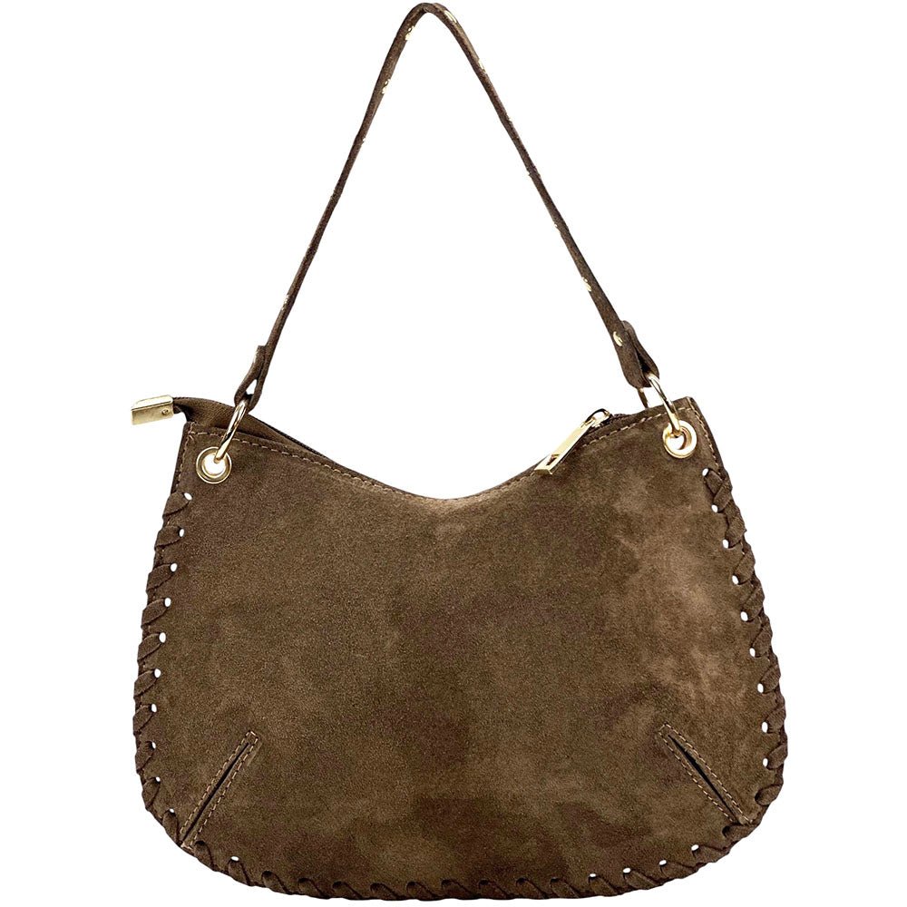 Savannah Suede Leather Shoulder Bag - Leather Italiano