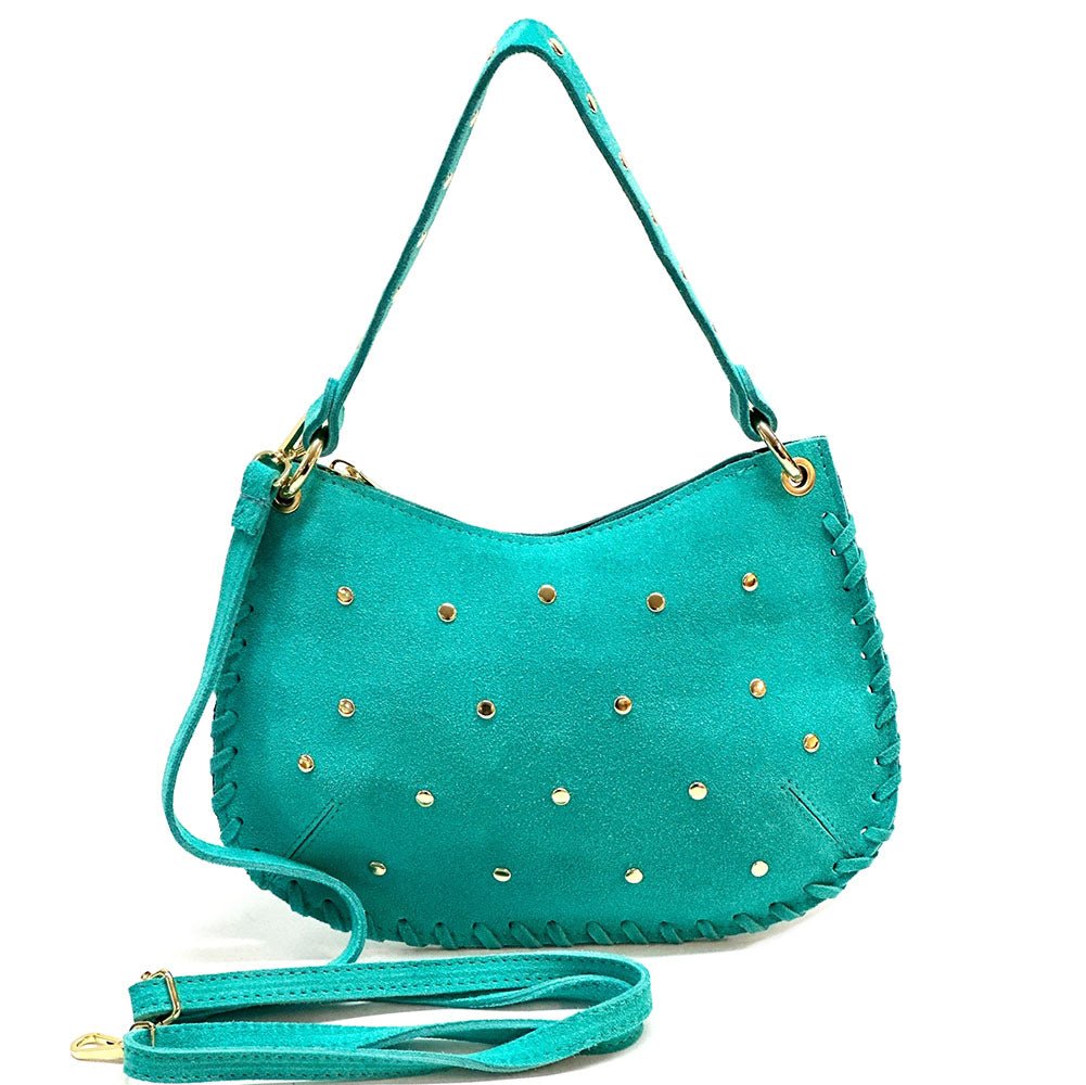 Savannah Suede Leather Shoulder Bag - Leather Italiano