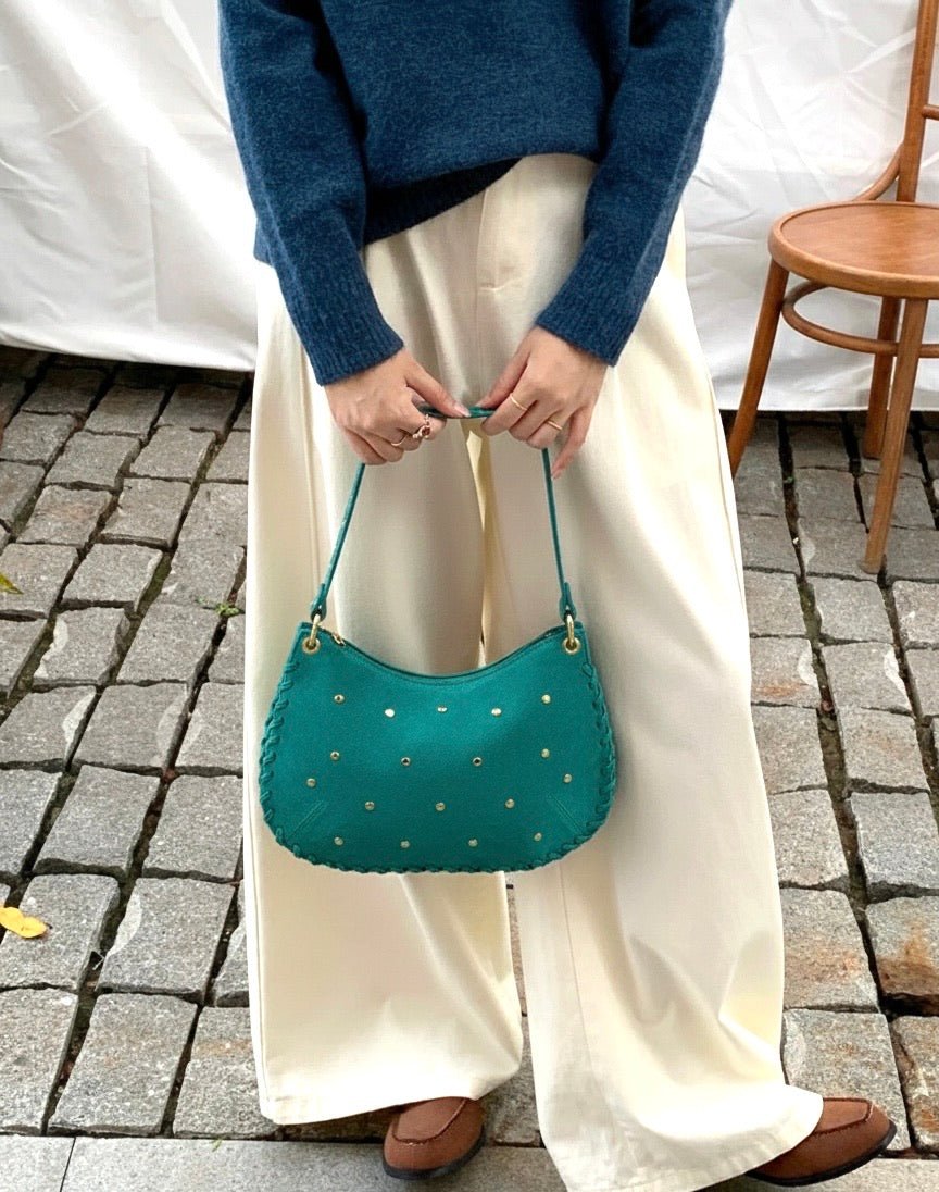Savannah Suede Leather Shoulder Bag - Leather Italiano