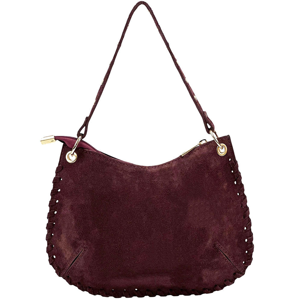 Savannah Suede Leather Shoulder Bag - Leather Italiano