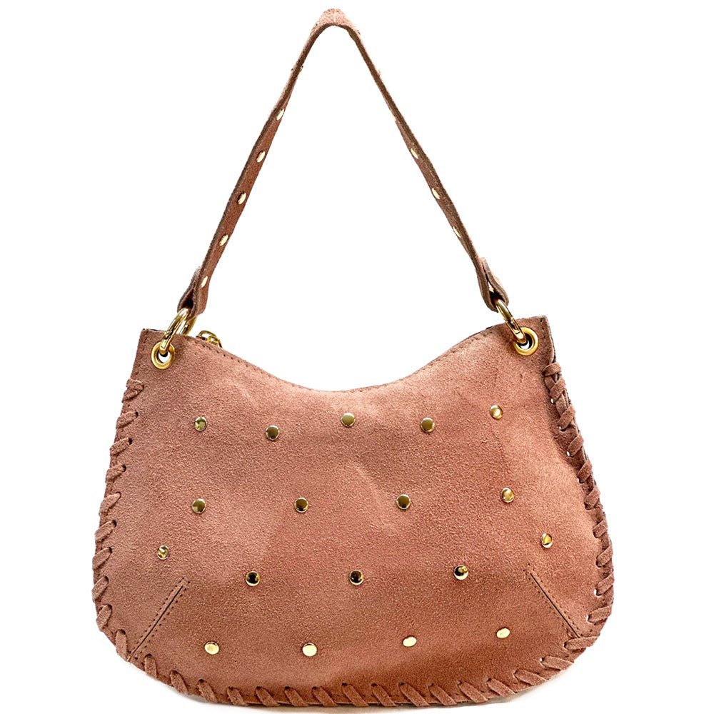 Savannah Suede Leather Shoulder Bag - Leather Italiano