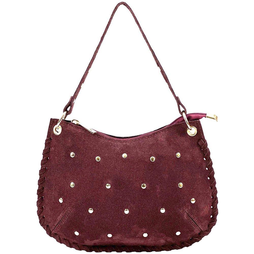 Savannah Suede Leather Shoulder Bag - Leather Italiano