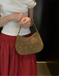 Savannah Suede Leather Shoulder Bag - Leather Italiano