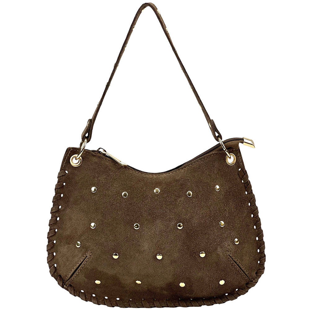 Savannah Suede Leather Shoulder Bag - Leather Italiano